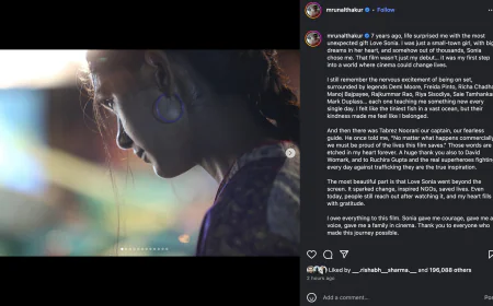 Mrunal Thakur Shares Heartfelt Note on 7th Anniversary of ‘Love Sonia’