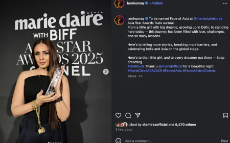 Huma Qureshi receives the Face of Asia Award at the Busan Film Festival, dedicates it to young girls