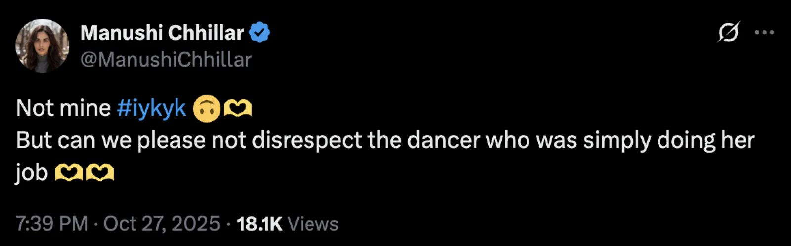 Manushi Chhillar Shuts Down Trolls Gracefully After Her Dance in Diljit Dosanjh’s Song ‘Kufar