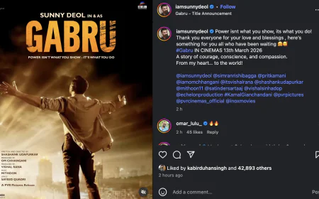 Sunny Deol to Star in Shashank Udapurkar’s ‘Gabru’, Set for March 2026 Release