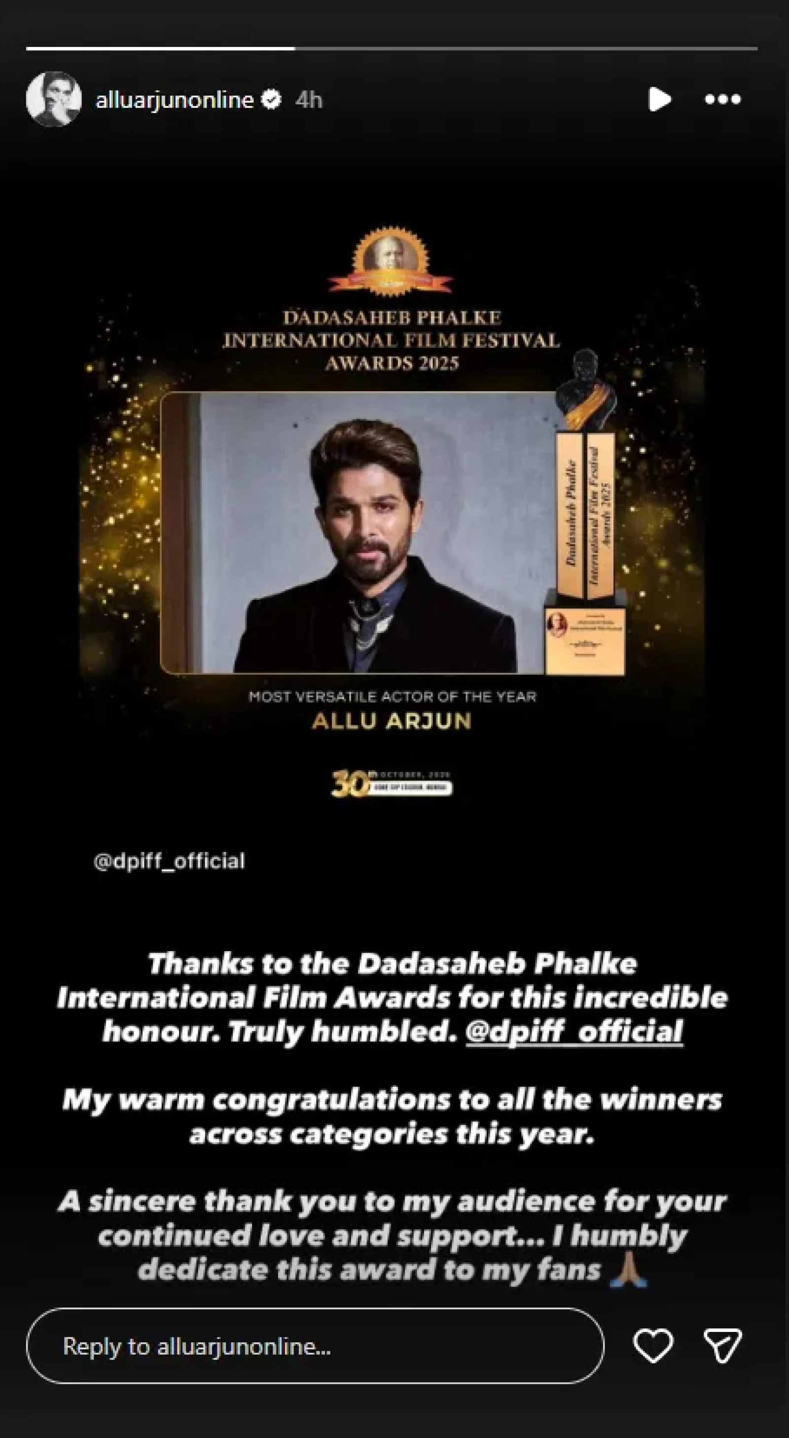 Allu Arjun Bags Top Honor at Dadasaheb Phalke Awards 2025 for His Outstanding Contribution to Cinema