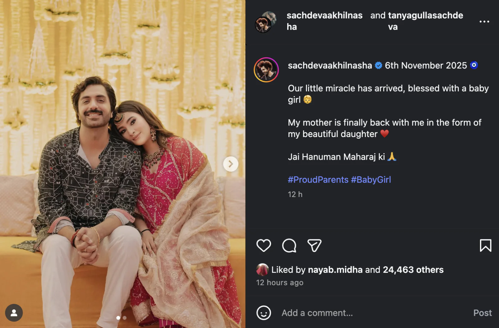 “My Mother Returned to Me”: Akhil Sachdeva’s Heartfelt Note on Daughter’s Birth