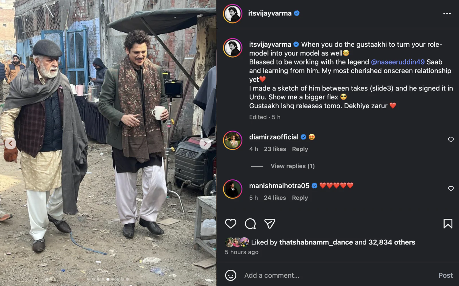 Ahead of ‘Gustakh Ishq’ Release, Vijay Varma Opens Up About His Admiration for Naseeruddin Shah