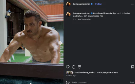 “To Achieve Something, You Have to Give Up Something”: Salman Khan’s Fitness Mantra