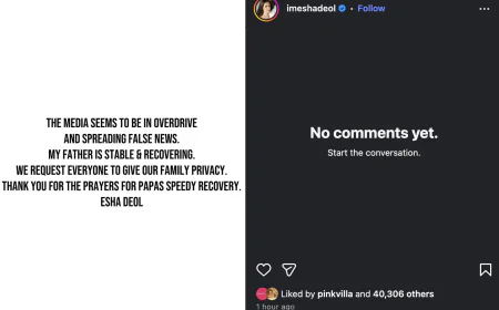 Esha Deol Confirms Dharmendra Is Stable and Recovering, Urges Media to Stop Spreading False News