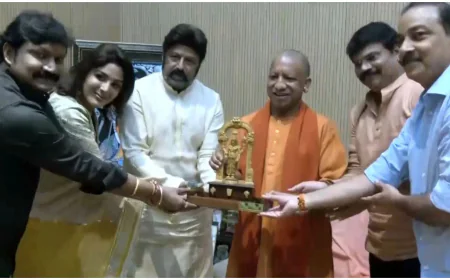 Balakrishna Meets UP CM Yogi Adityanath, Gifts Trident Ahead of Akhanda 2