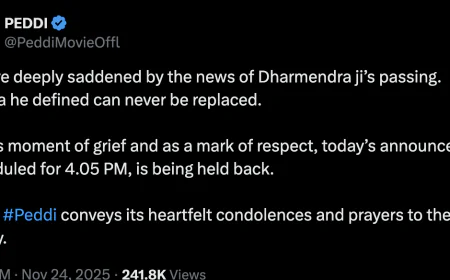 Janhvi Kapoor-Ram Charan’s ‘Peddi’ Postpones Big Announcement After Dharmendra’s Demise