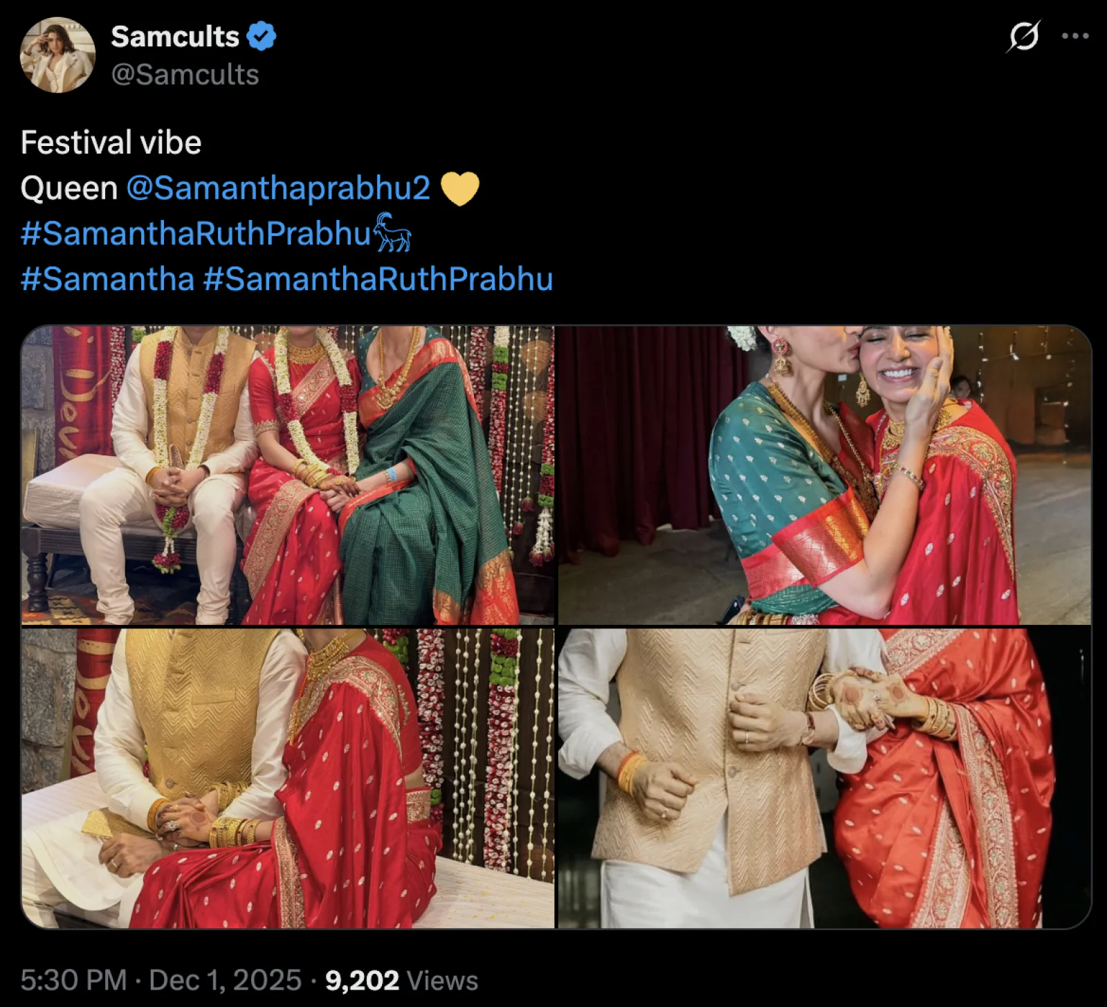 Samantha Ruth Prabhu Marries Raj Nidimoru in Intimate Coimbatore Ceremony