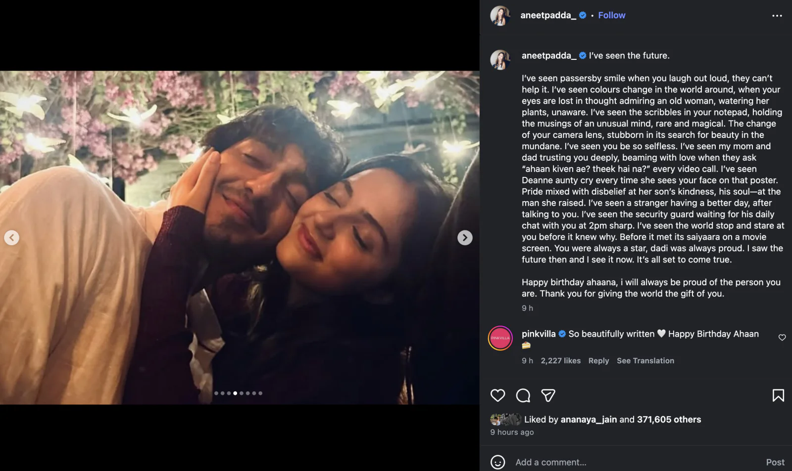 ens Emotional Birthday Wish for Ahaan Panday