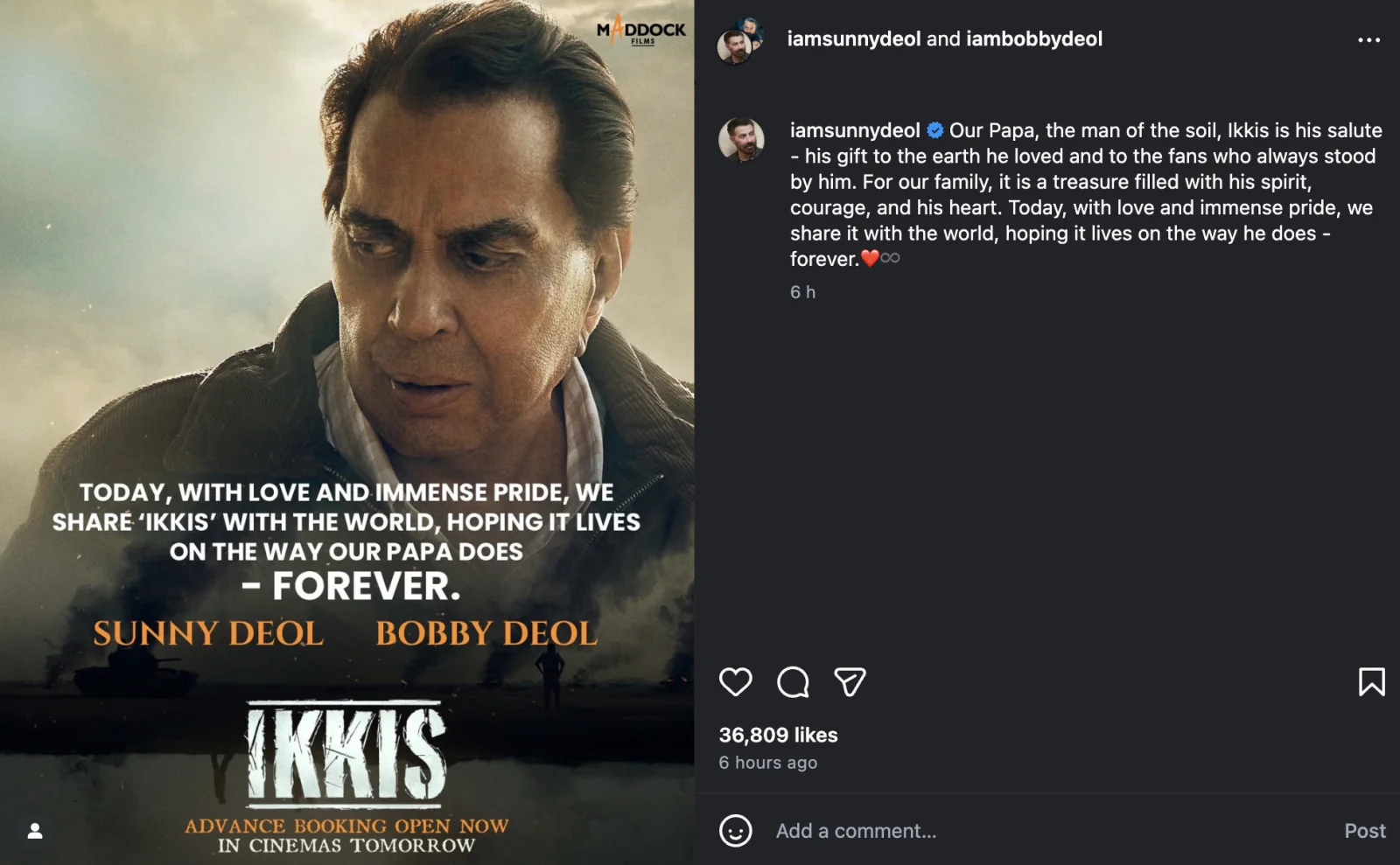 Dharmendra’s Last Film ‘Ikkis’ Gets Emotional Salute from Sons Sunny and Bobby