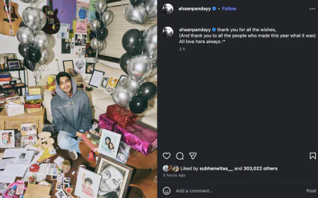 Saiyaara Star Ahaan Pandey Celebrates 28th Birthday, Shares Glimpse of Gifts