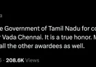 Dhanush Wins Tamil Nadu State Award for ‘Vada Chennai’, Actor Expresses Gratitude