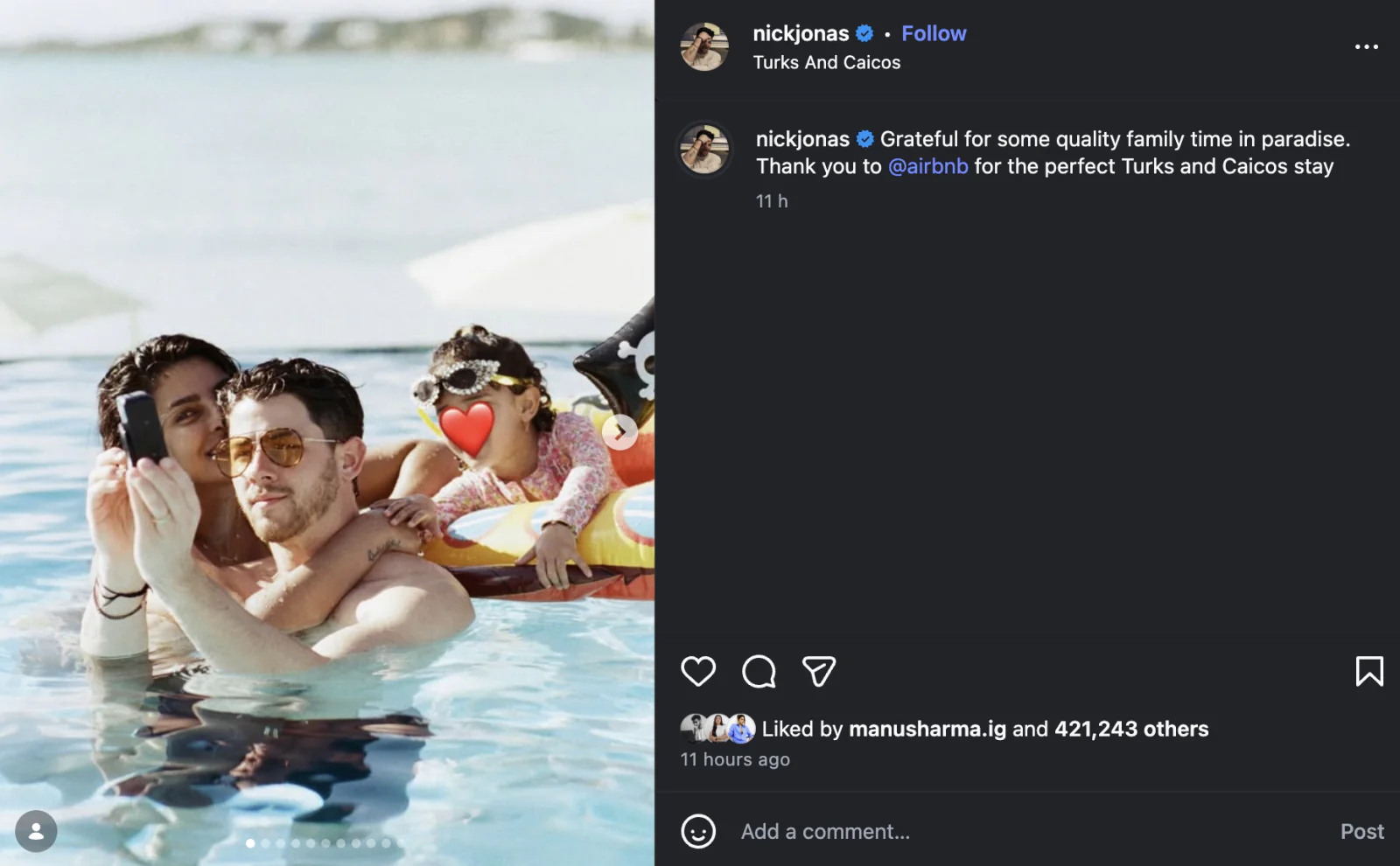 Nick Jonas Shares Dreamy Family Vacation Photos with Priyanka Chopra and Daughter Malti