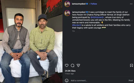 ‘Border 2’ Actor Sunny Deol Pays Tribute to Param Vir Chakra Awardee