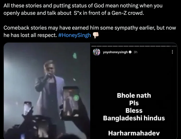 Rapper Yo Yo Honey Singh Responds to Criticism Over Delhi Concert Comment