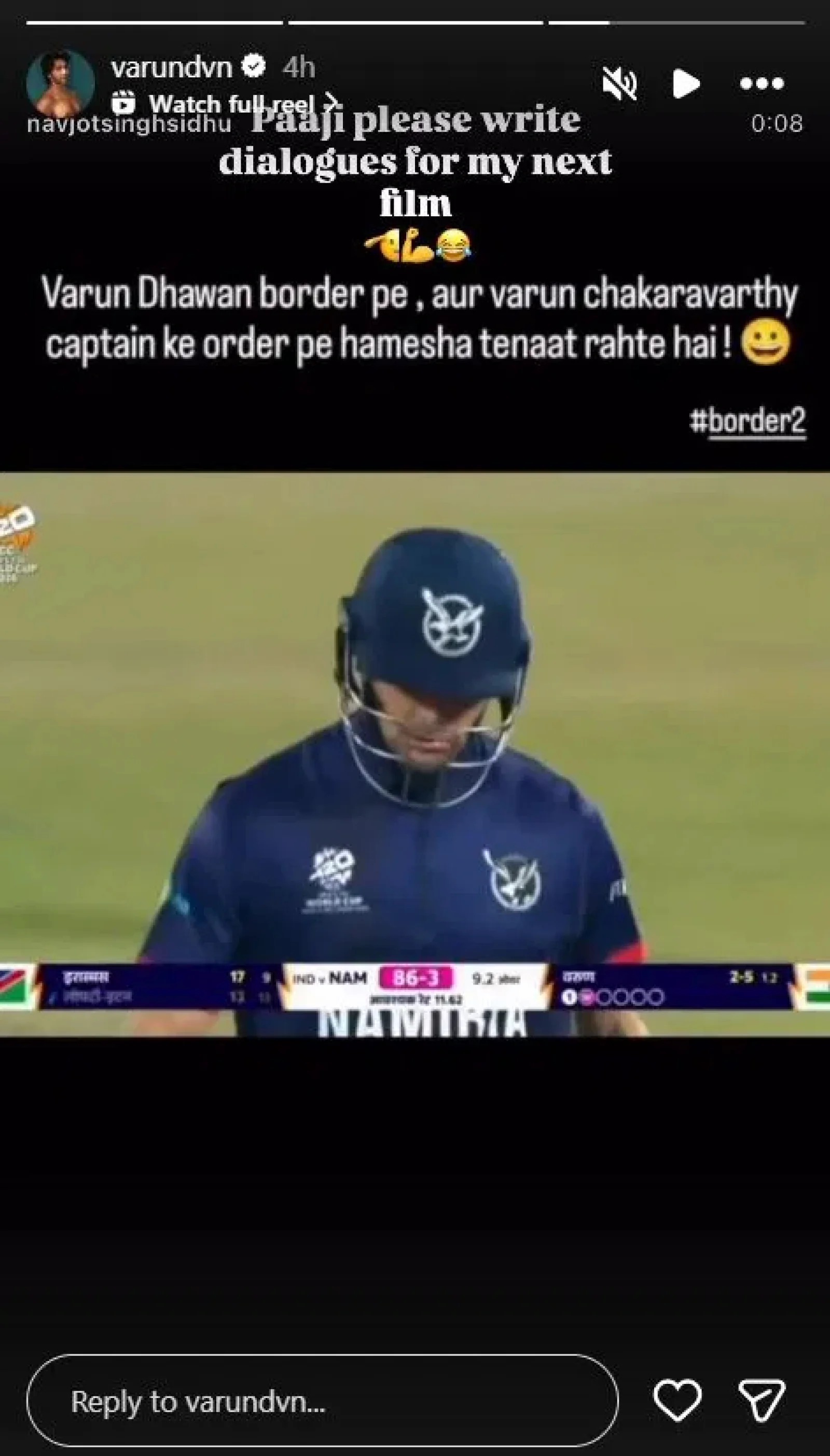  Varun Dhawan Reacts to Sidhu’s On-Air Remark