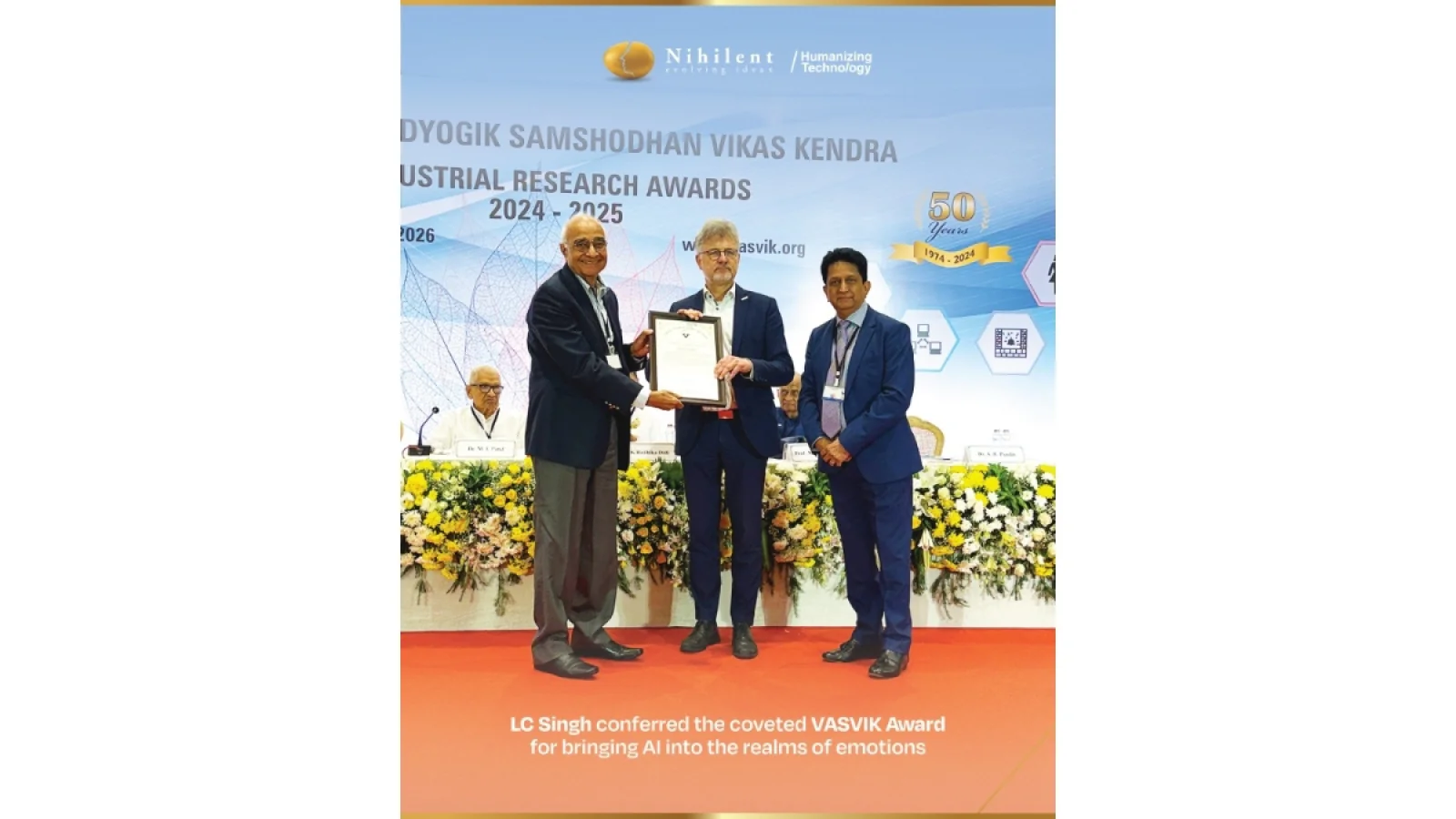Nihilent’s Founder and Executive Chairman, L.C. Singh, Honoured with Prestigious VASVIK Industrial Research Award for Pioneering AI Innovation