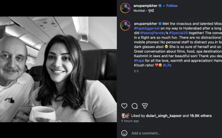 Anupam Kher Reunites with Kajal Aggarwal, Calls Flight Meeting ‘Special’