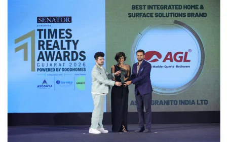 Asian Granito India Limited Honoured as Best Integrated Home and Surface Solutions Brand at Times Realty Awards Gujarat 2026