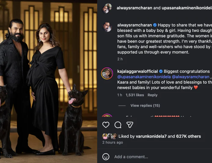 Twin Celebration in Mega Family: Ram Charan Becomes Father Again