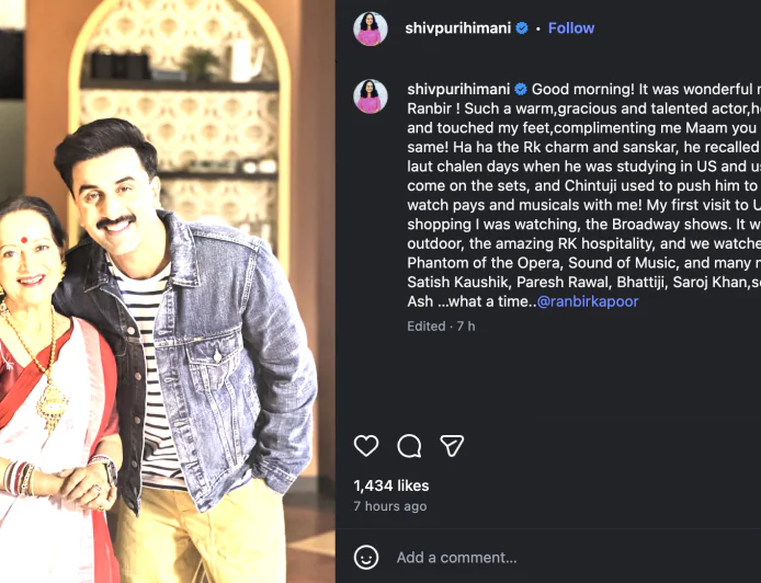 Veteran Actress Himani Shivpuri Opens Up About Ranbir Kapoor’s Respectful Nature