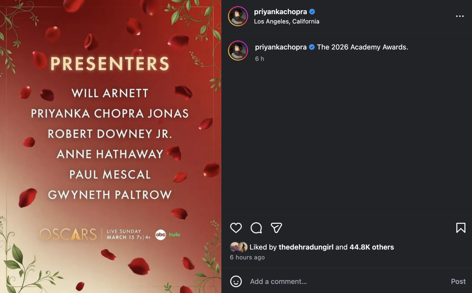 From Bollywood to Hollywood: Priyanka Chopra Named Presenter at the 98th Academy Awards