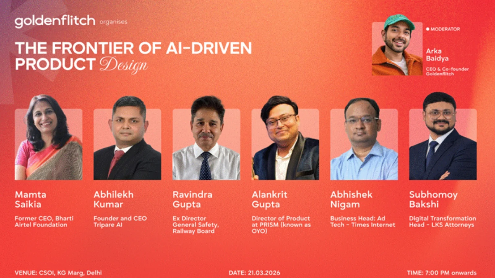 Goldenflitch at 5: Arka Baidya Brings Founders, Investors, and Product Leaders Together at the Frontier of AI-Driven Product Design