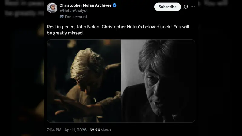 Veteran Actor John Nolan Passes Away at 87; Christopher Nolan Pays Emotional Tribute