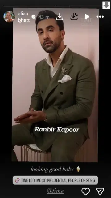 Ranbir Kapoor Named in TIME 100 Most Influential People of 2026, Only Indian Actor on List; Alia reacted