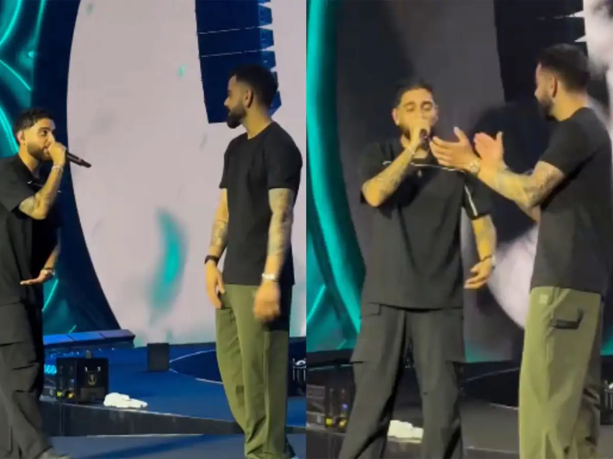 'Winning Speech' Brings Virat Kohli to the Stage During Karan Aujla's Delhi Performance