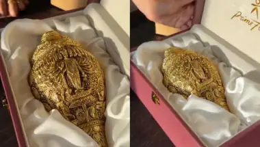 Ramayana Comic-Con Gift Goes Viral: Fan Unboxes Golden Conch with Special Message from Makers