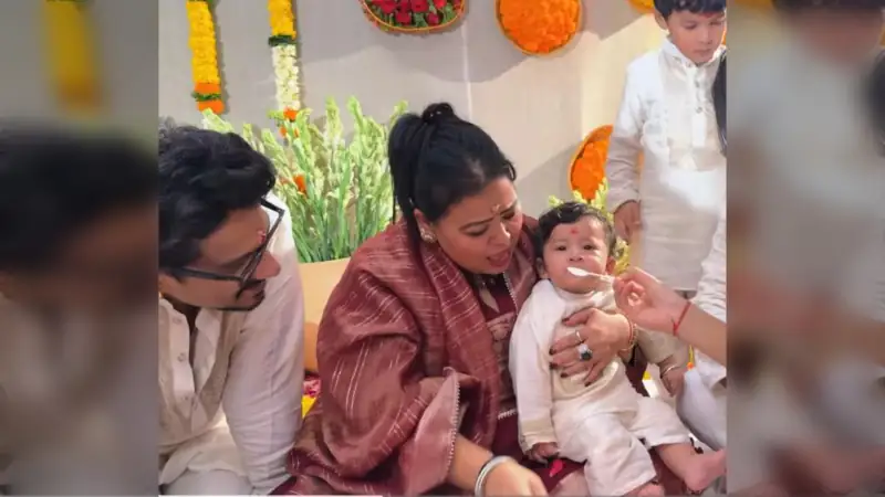 Bharti Singh & Haarsh Limbhaachiya celebrate younger son Kaju's ‘Annaprashan’ ceremony